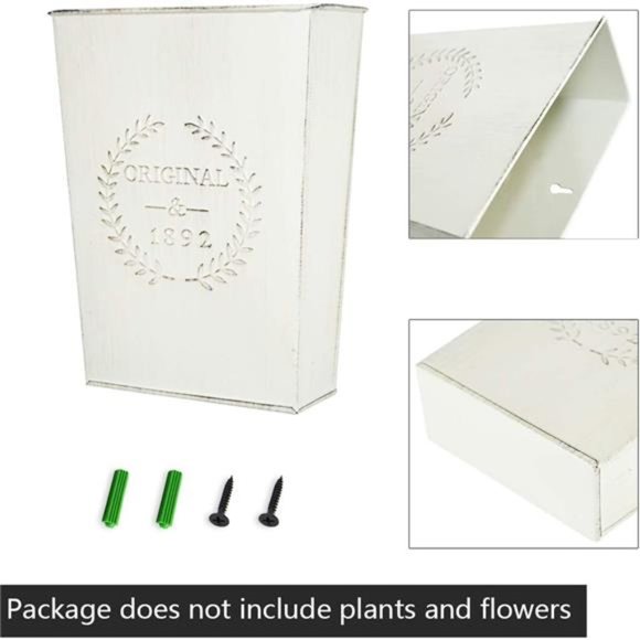 Set of 2Farmhouse Metal Wall Planter,Rustic Wall Decor Country Hanging Wall Vase - Picture 5 of 7